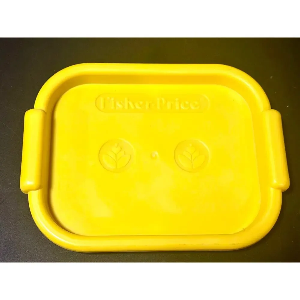 Rare Vintage 1992 Fisher Price Pretend Fun With Food 2 Yellow Serving Trays